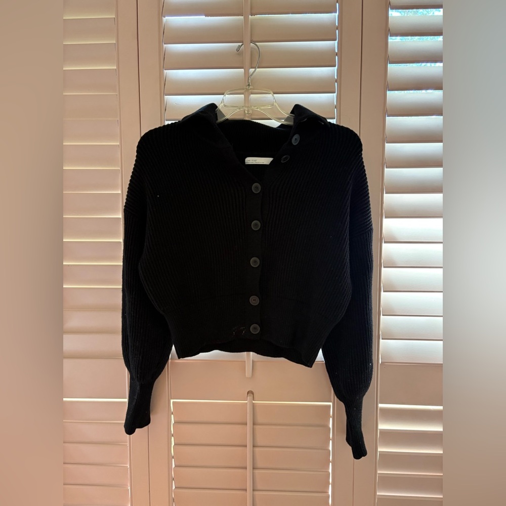 OAK+FORT Black Button-Up Women's Sweater